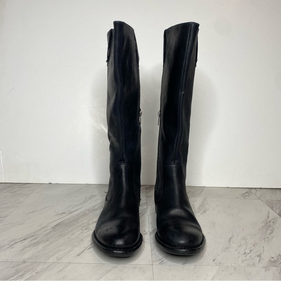 Born Shaunie Black Leather Wide Calf Riding Boot 6M - Picture 2 of 15